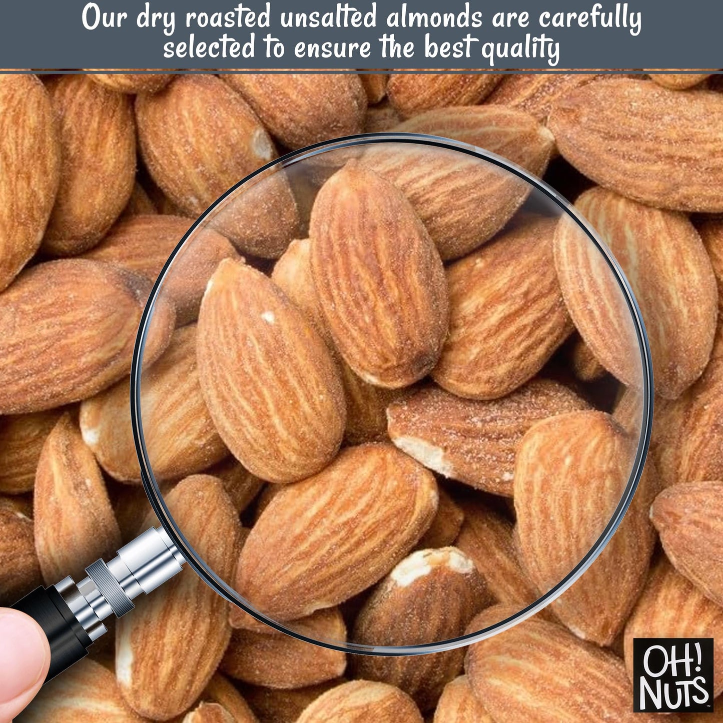 Almonds | Dry Roasted Unsalted Almonds | 5 Lb | No Salt, No Oil All-Natural Protein | Packed In New York Zip-Seal Bag For Exceptional Freshness By Oh Nuts