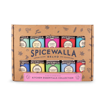 Spicewalla Essential Spices and Seasonings Set 10 Pack Variety | Garlic, Onion, Paprika, Crushed Red Pepper, Oregano, & more| Ki