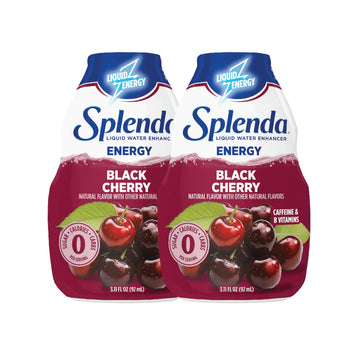 SPLENDA Energy Liquid Water Enhancer Drops, Sugar Free, Black Cherry, 3.11 Fl Oz Each, 2 Pack