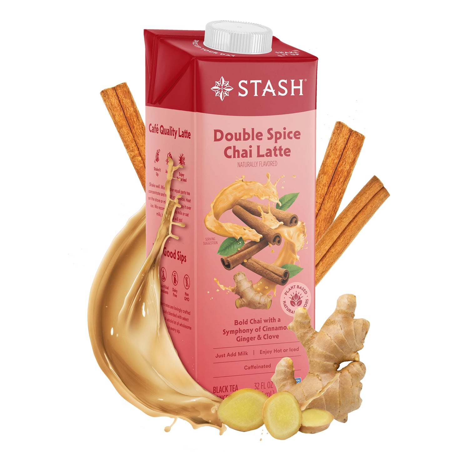 Stash Double Spice Chai Latte Tea Concentrate, Dairy Free, Caffeinated, 32 fl oz (Pack of 6)