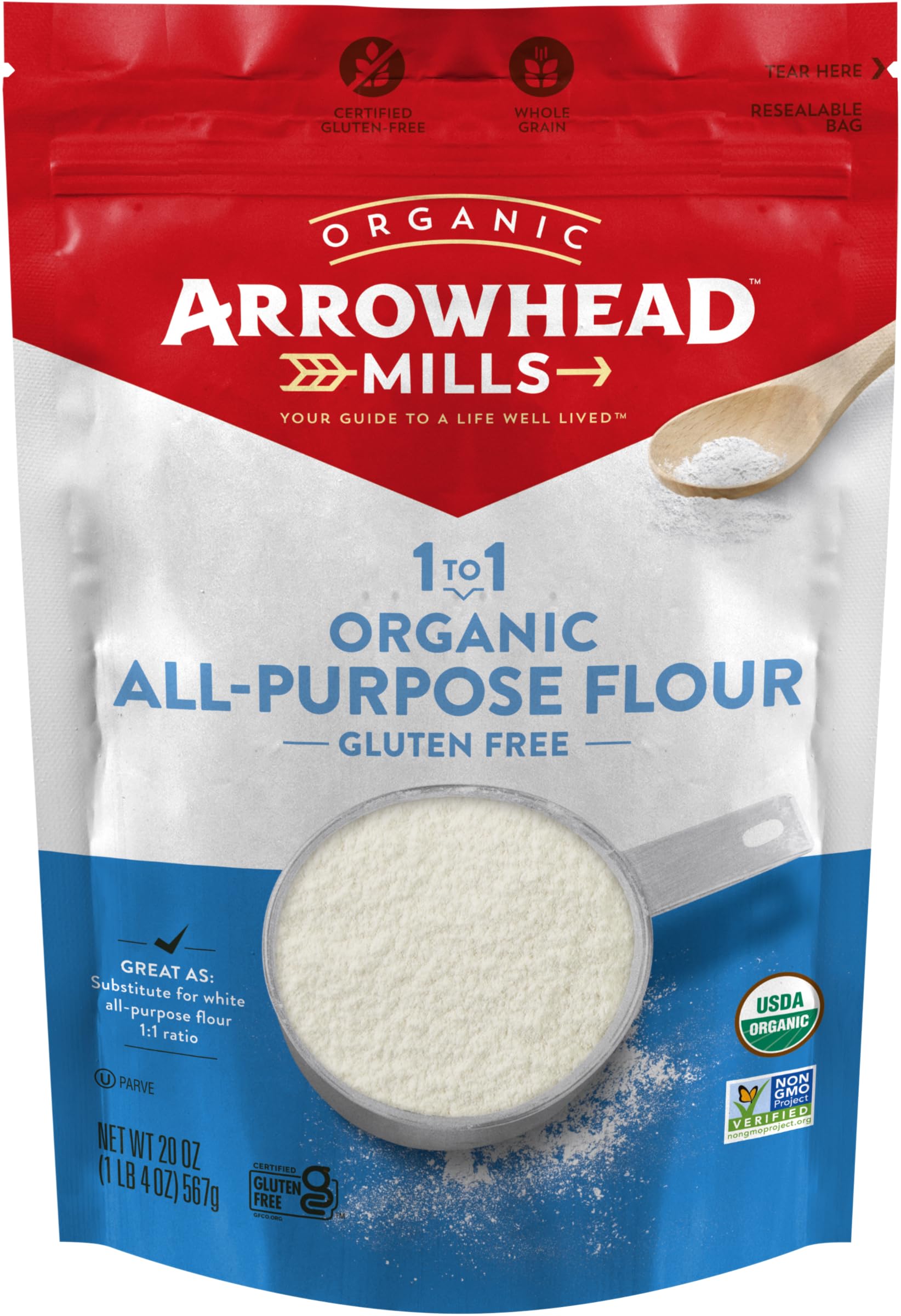 Arrowhead Mills Organic Gluten Free All-Purpose Flour, 20 Oz Bag