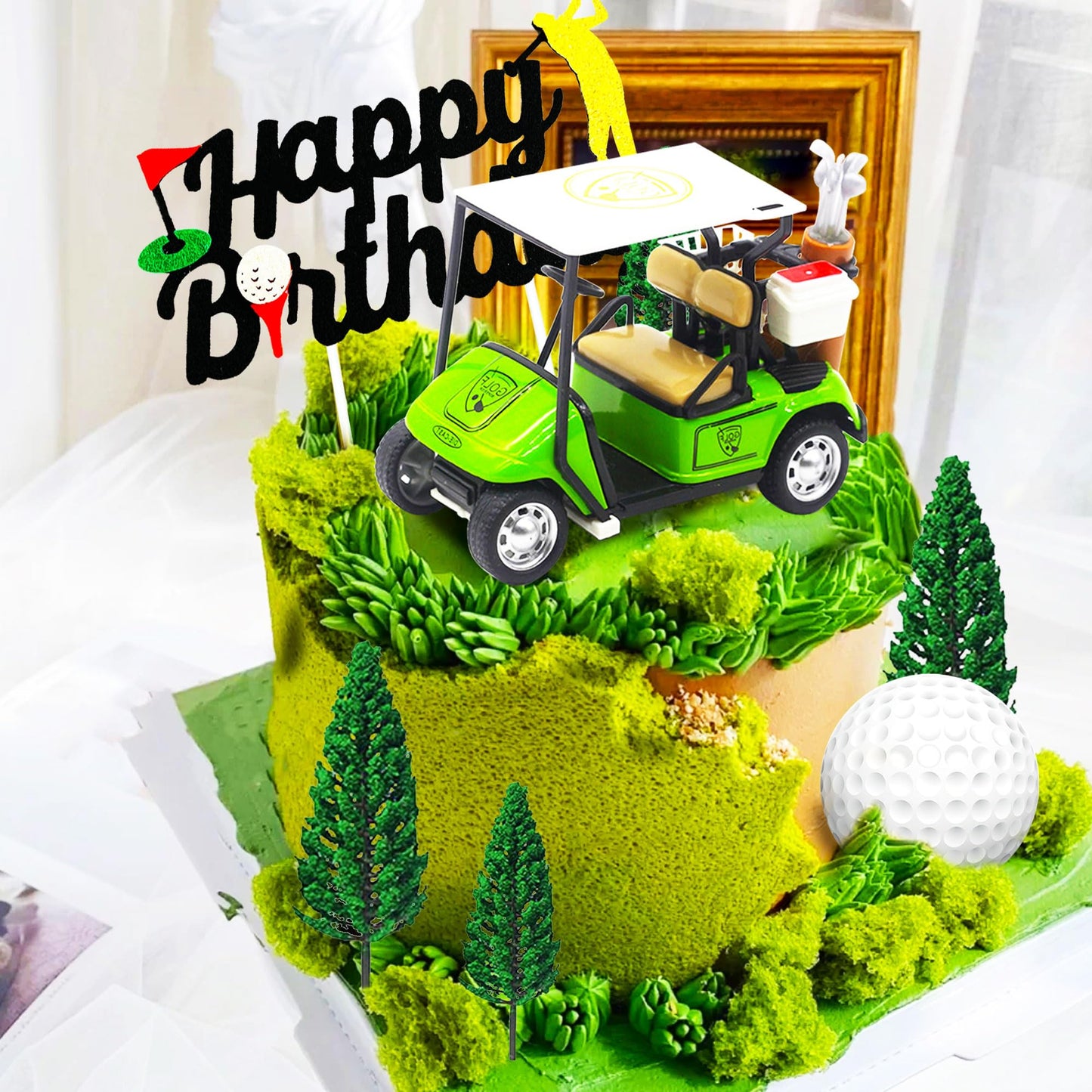 Roaring Good Time Golf Cake Decoration Heading For The Green Cake Topper Golf Themed Cake Decorations Golf Party Supplies Golf P