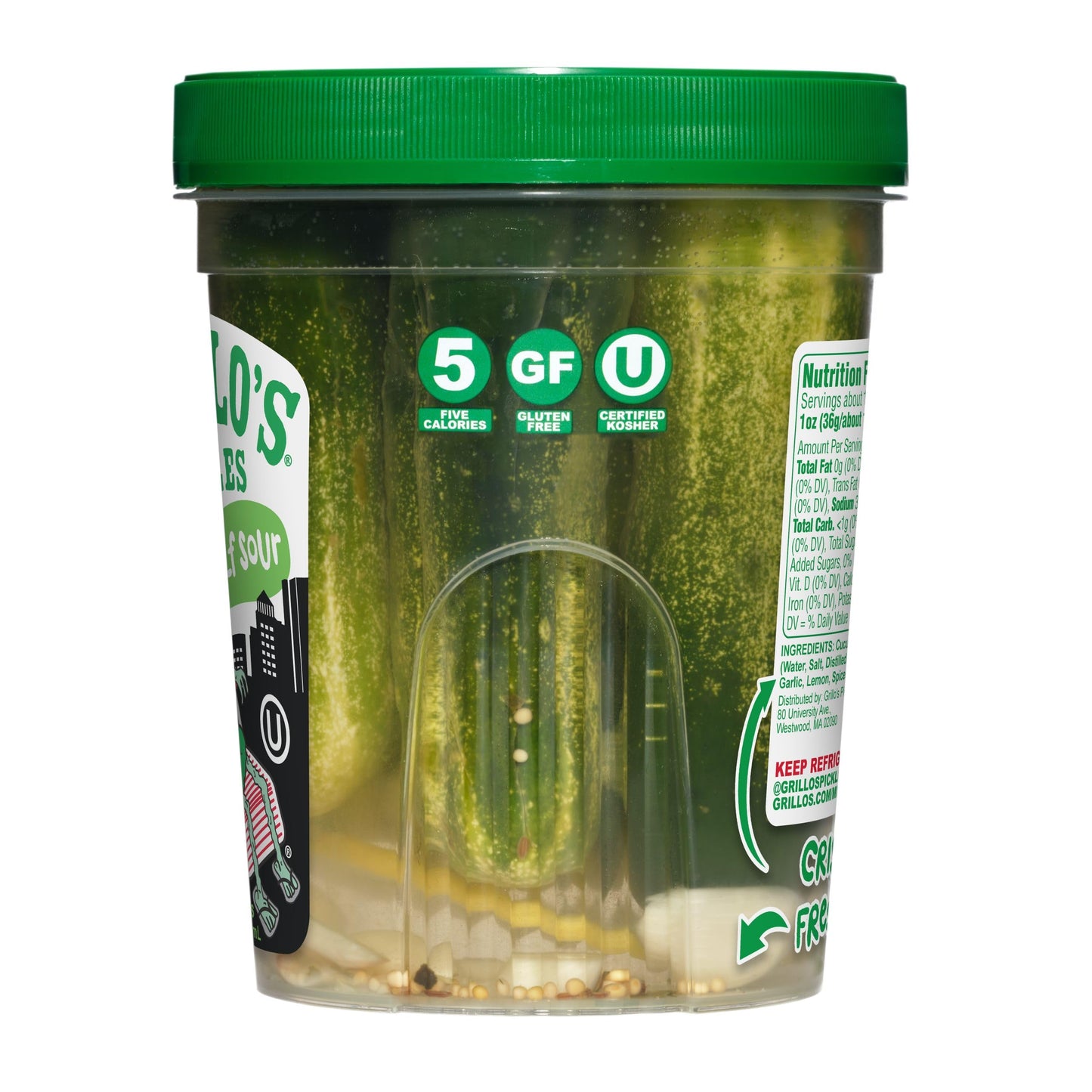 Grillos Pickles Half Sour Whole Pickles, 32 Fl oZ