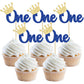 Gyufise 24Pcs First Birthday Cupcake Toppers Glitter Crown One Cupcake Picks Baby Shower 1St Birthday Cake Decorations Party Sup