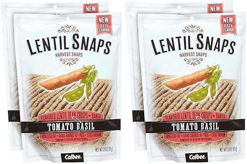 Calbee Lentil Snaps - Tomato Basil - 3 OZ - 4 Pack