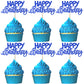 YCTHUNFISH 24 Pack Cupcake Toppers - Glitter Blue Bamboo Picks for Birthday Parties and Baby Showers
