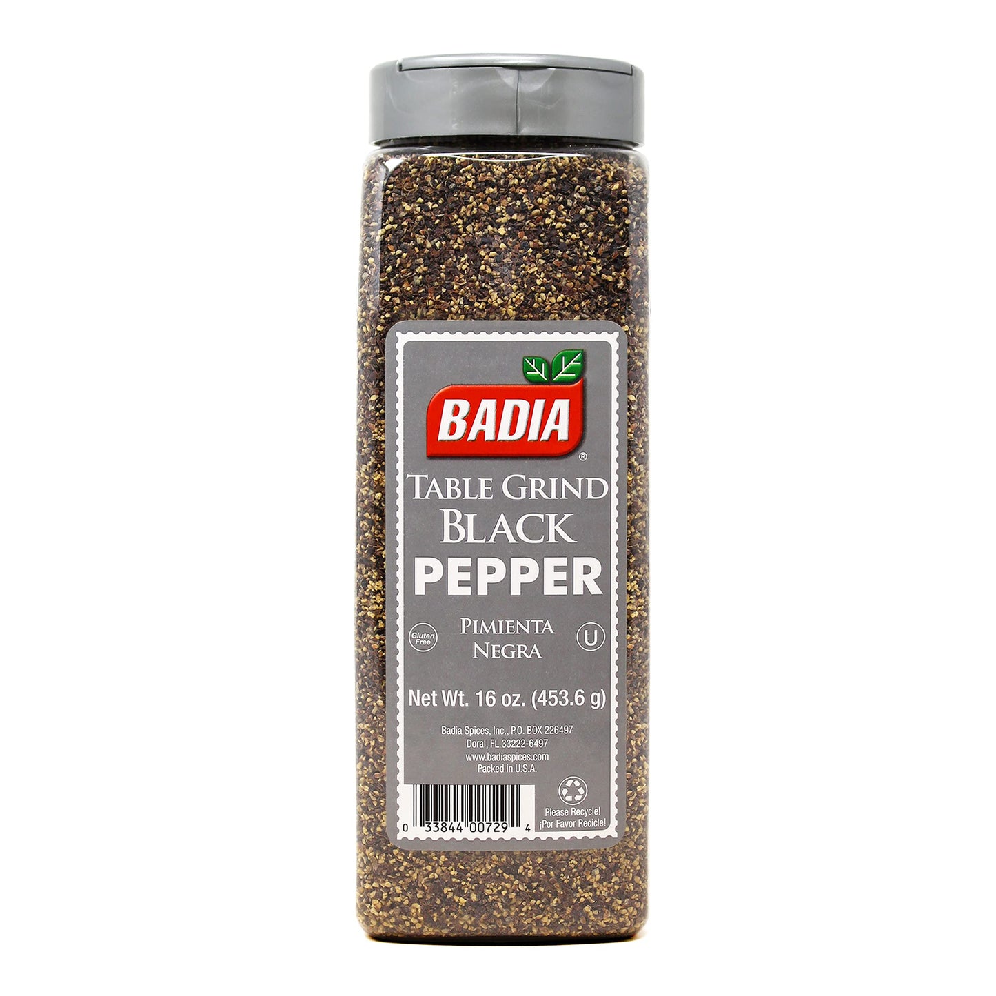 Badia Black Pepper Table Grind - Premium Seasoning, 16 oz, 1 Pound, Model 35434-786