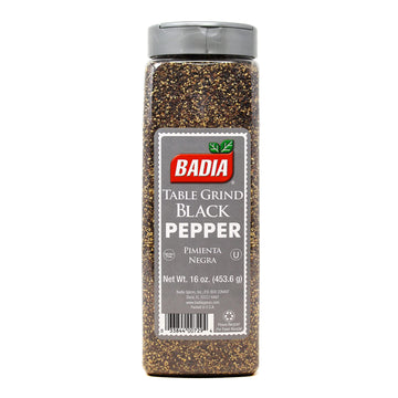 Badia Black Pepper Table Grind - Premium Seasoning, 16 oz, 1 Pound, Model 35434-786