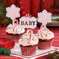 24 Pcs Snowflake Baby Cupcake Toppers Glitter Winter Snowflake Baby Shower Cupcake Picks Decorations For Winter Snowflake Theme