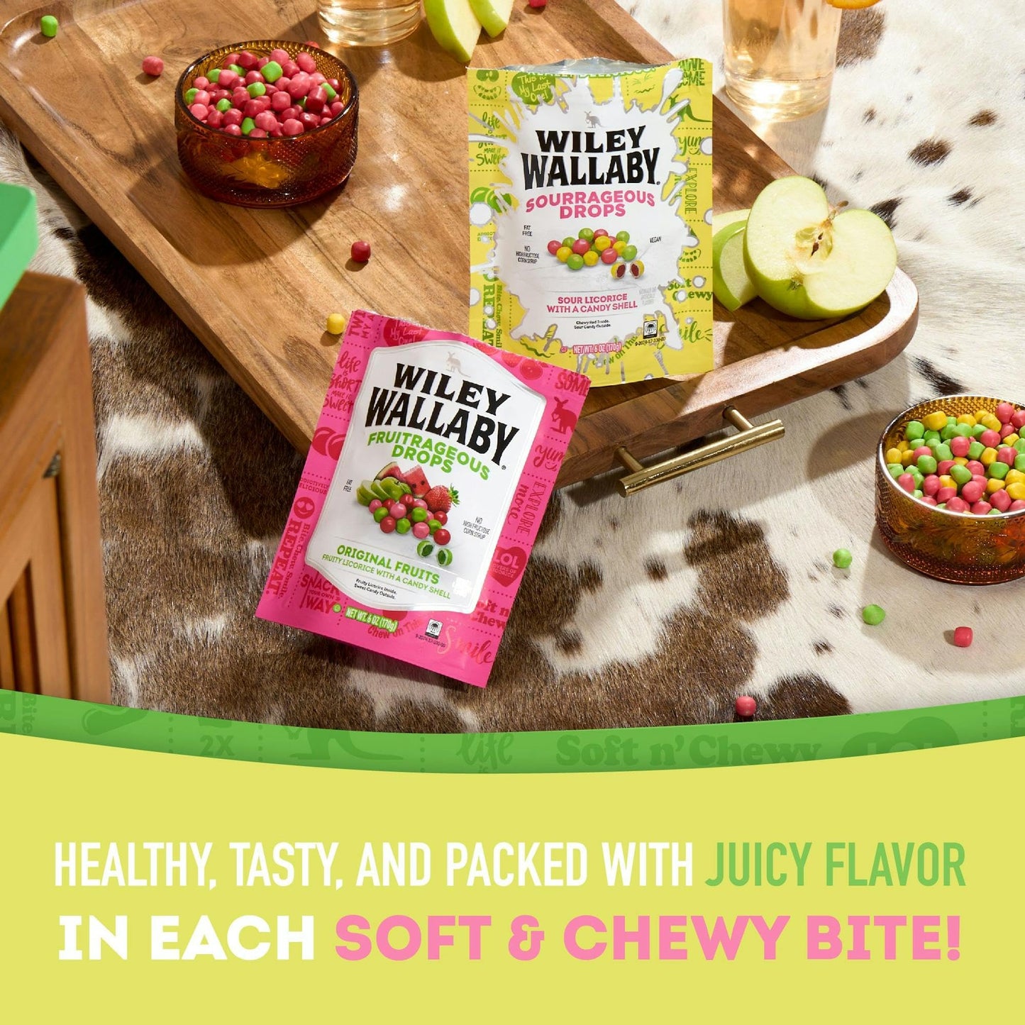 Wiley Wallaby Licorice Candy Drops | Sourrageous And Fruitrageous Drops | 6 Ounce | 2 Pack