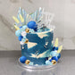 Flower Boho Cake Topper Ball Cake Decorations Navy Blue Balls Happy Birthday Boho Grass Cake Toppers For Wedding Baby Shower Bir