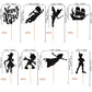 ZHUOWEISM 24 PCS Cupcake Toppers - Star Glitter Neverland Peter Pan Decor for Baby Shower & Birthday, Black, Bamboo Material