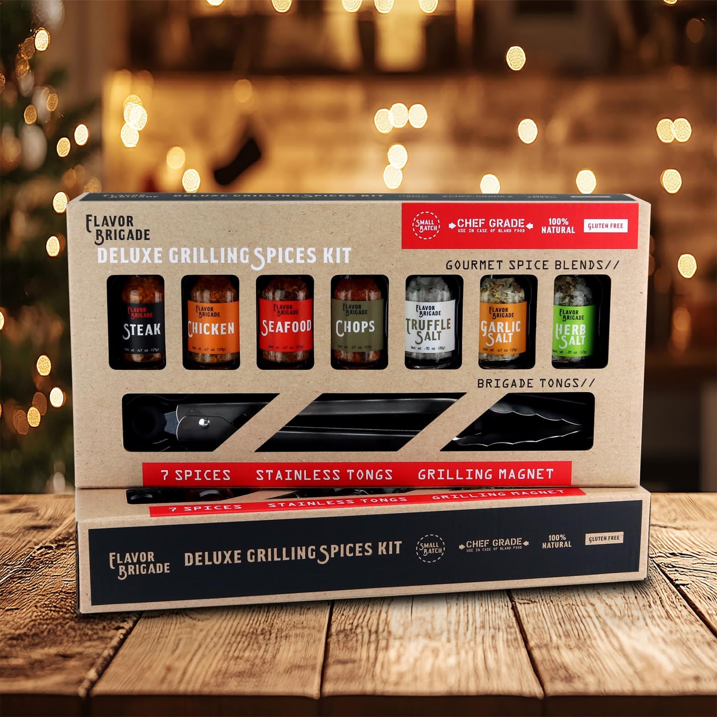 Deluxe Grilling Gift For Men - Bbq Accessories - Gourmet Spice Blends & Seasonings, Tongs, Bbq Magnet, Meat Rubs, Unique Gift Fo