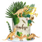 DRWATE 21 PCS Gold Dinosaur Cake Toppers, Plastic & Foam Figures for Birthday, Baby Shower, Dinosaur Theme Party