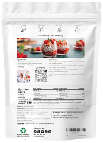Organic Chia Seeds  4lbs | Raw Chia Seed Source | Rich in Essential Fiber  Vegan Omega-3  & Plant Based Protein | Great for Baking  Smoothies  Pudding  & Oatmeal | Non-GMO  Gluten Free