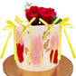Gyufise 30Pcs Bowknot Cake Toppers, Yellow Cake Decorations for Birthdays, Weddings, Baby Showers, Size: 2.9x5.7 inches
