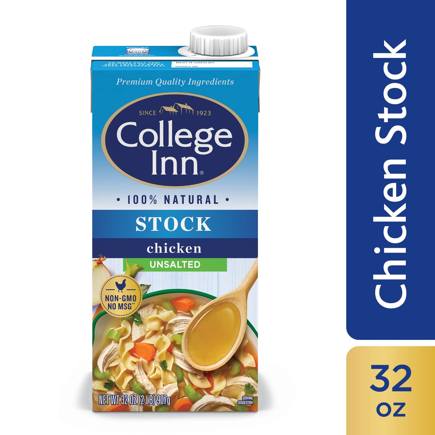 COLLEGE INN Unsalted Chicken Stock  32 oz Carton