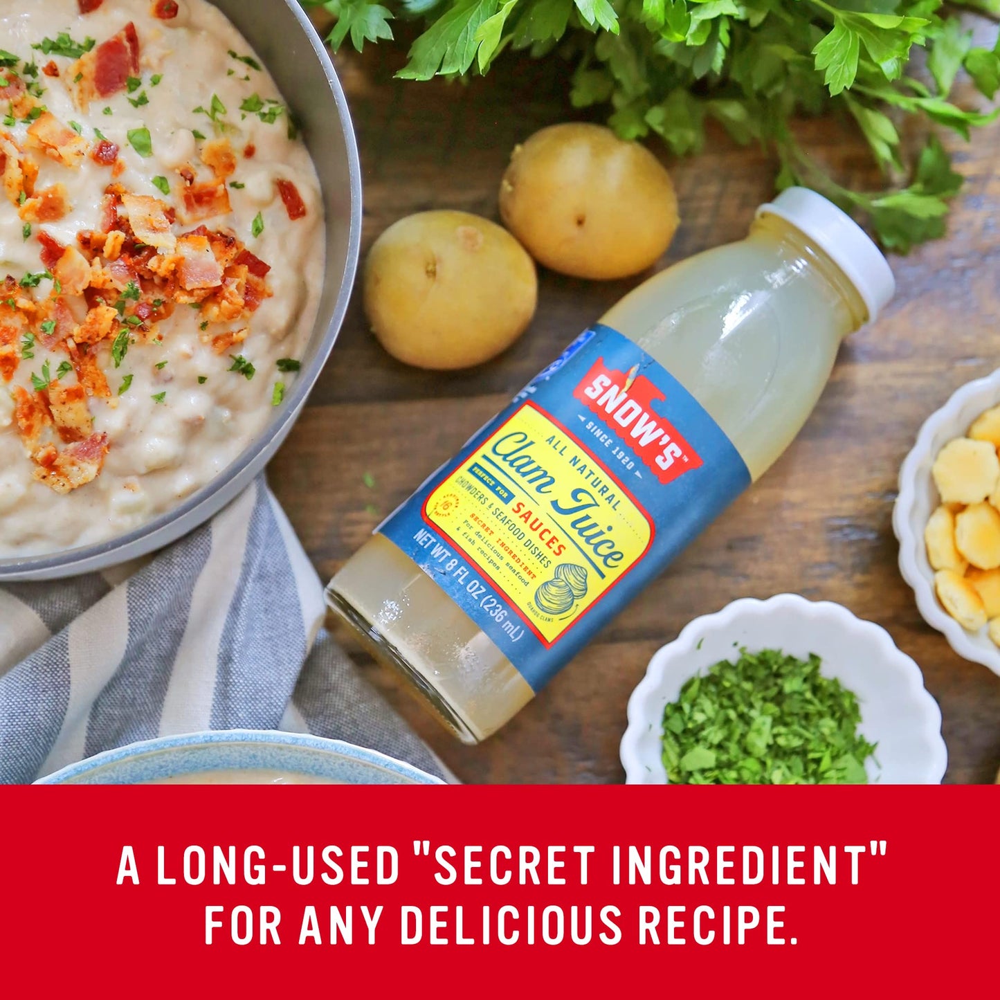 Snow'S All Natural Clam Juice, 8 Oz Bottle (Pack Of 12) - Gluten Free, Keto Friendly - Great For Pasta & Seafood Recipes