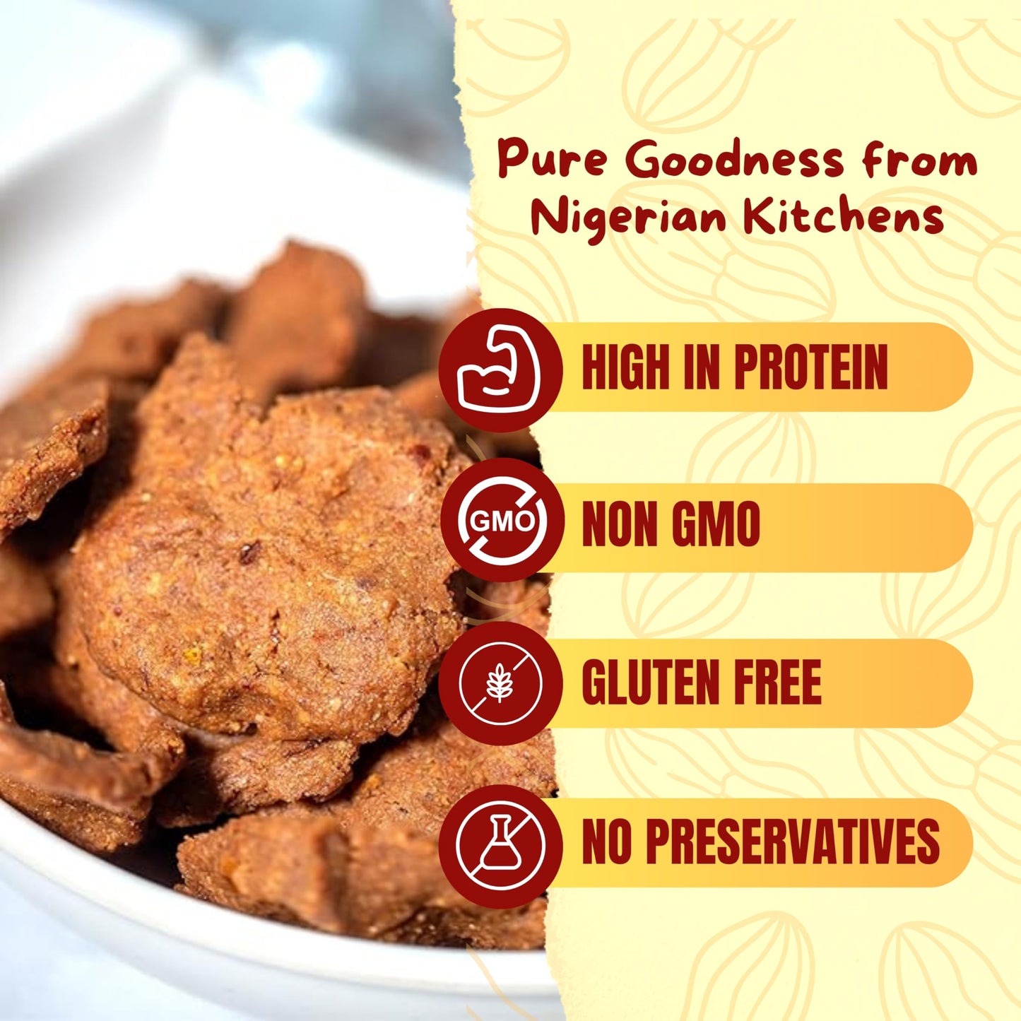 Sheelda Kulikuli Spicy Crunchy Nigerian Peanut Crackers (Pack Of 5) Authentic African Kulikuli Snack, High-Protein Peanut Chips,