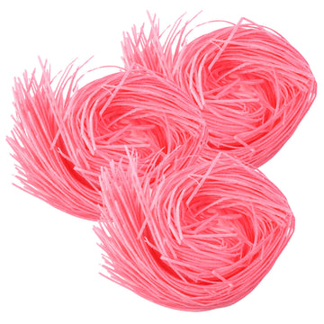 Edible Pink Candy Grass, Fruit Flavored Cake and Cupcake Toppers, Basket Stuffers, Pack of 3 (Strawberry)