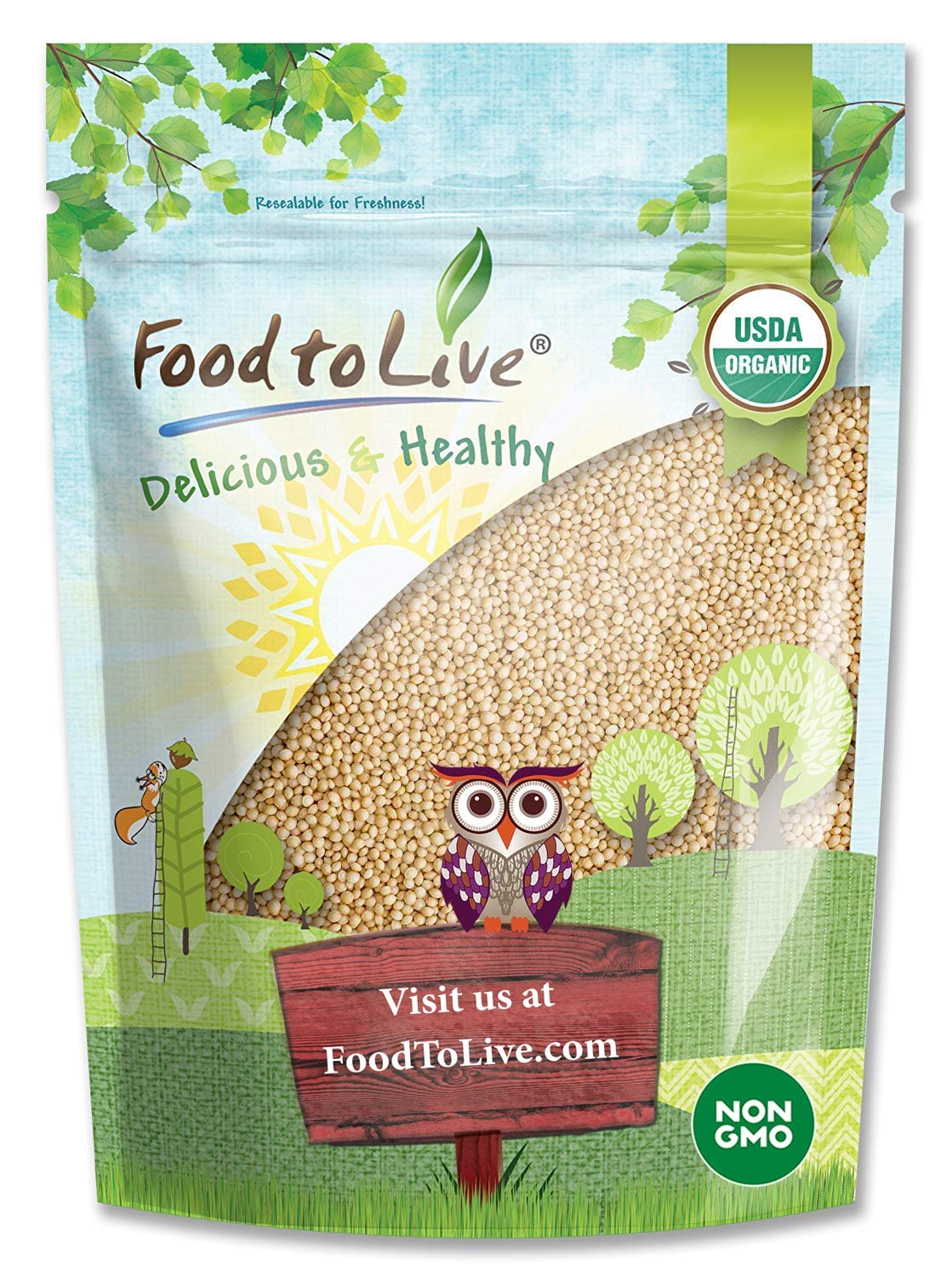 Food to Live Organic Amaranth Grain, Non-GMO, Vegan, 1 Pound, Bulk Seeds