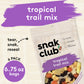 Snak Club Tropical Trail Mix with Peanuts, Dried Papaya, Raisins, Banana Chips, Dried Pineapple, Coconut Chips, and Almonds, Glu