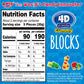 Amos 4D Gummy Blocks Candy Bricks, Natural Flavor Themed Novelty Candy For Kids Birthday Party, Cupcake Topper, Resealable 2.19O