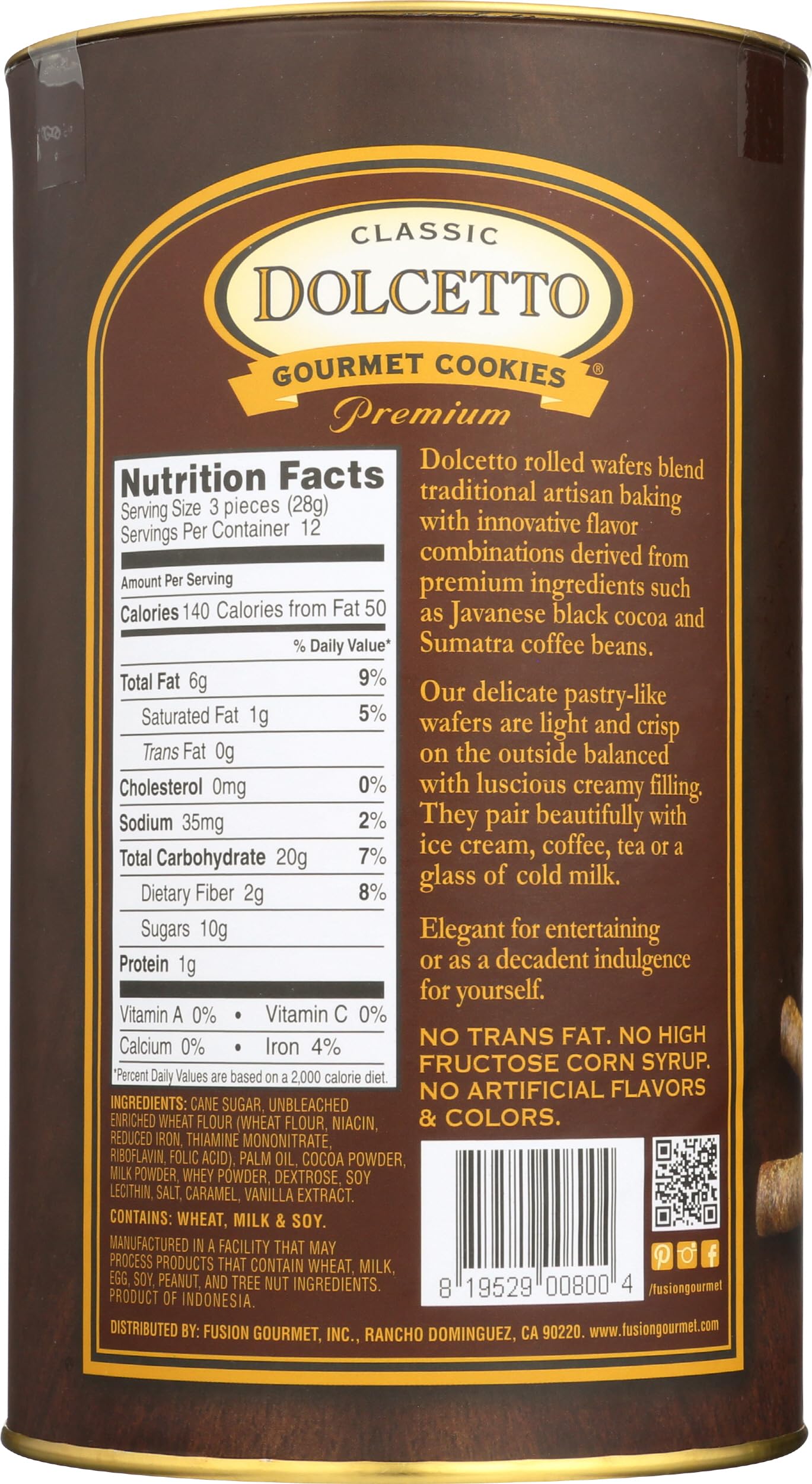 Dolcetto Chocolate Wafer Rolls, 12 Oz