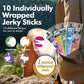 Jerky-n-Spice Wild Game Meat Sticks, 10-Pack, Exotic Beef Jerky Snacks, 0.75 Ounce Each