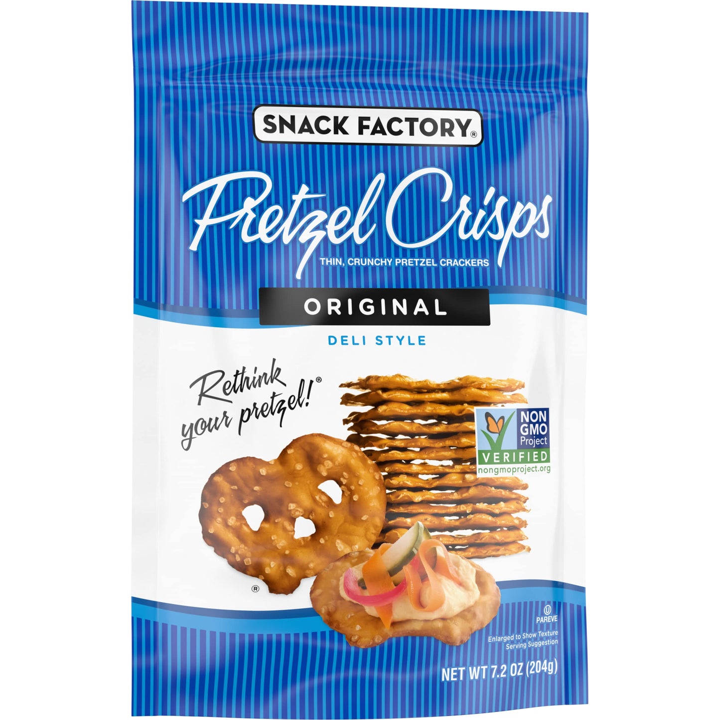Snack Factory Pretzel Crisps, Original Flavor, 7.2 Oz Bag