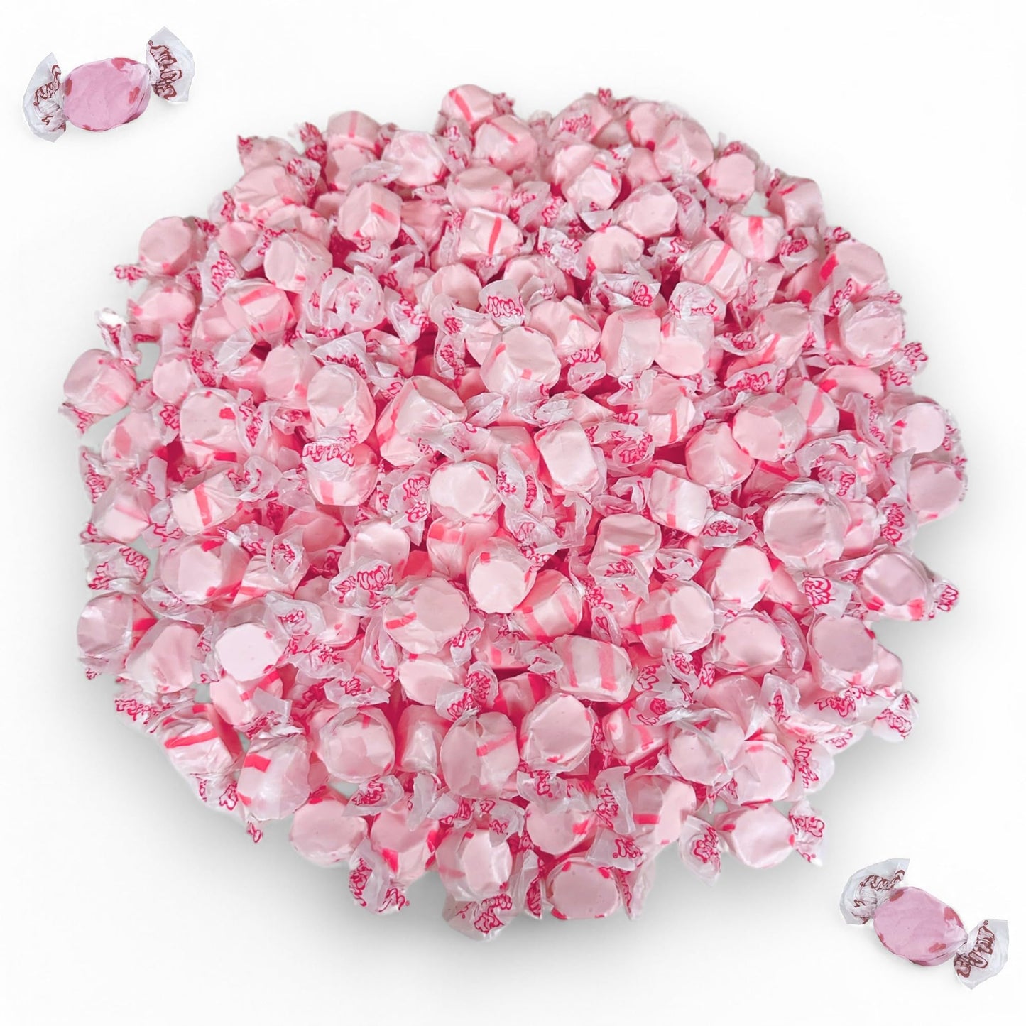 Premium Cherry Saltwater Taffy Chewy Candy Tart And Sweet Flavor Bulk 1 Lb Bag 60+ Pieces Individually Wrapped, Nut & Gluten Fre