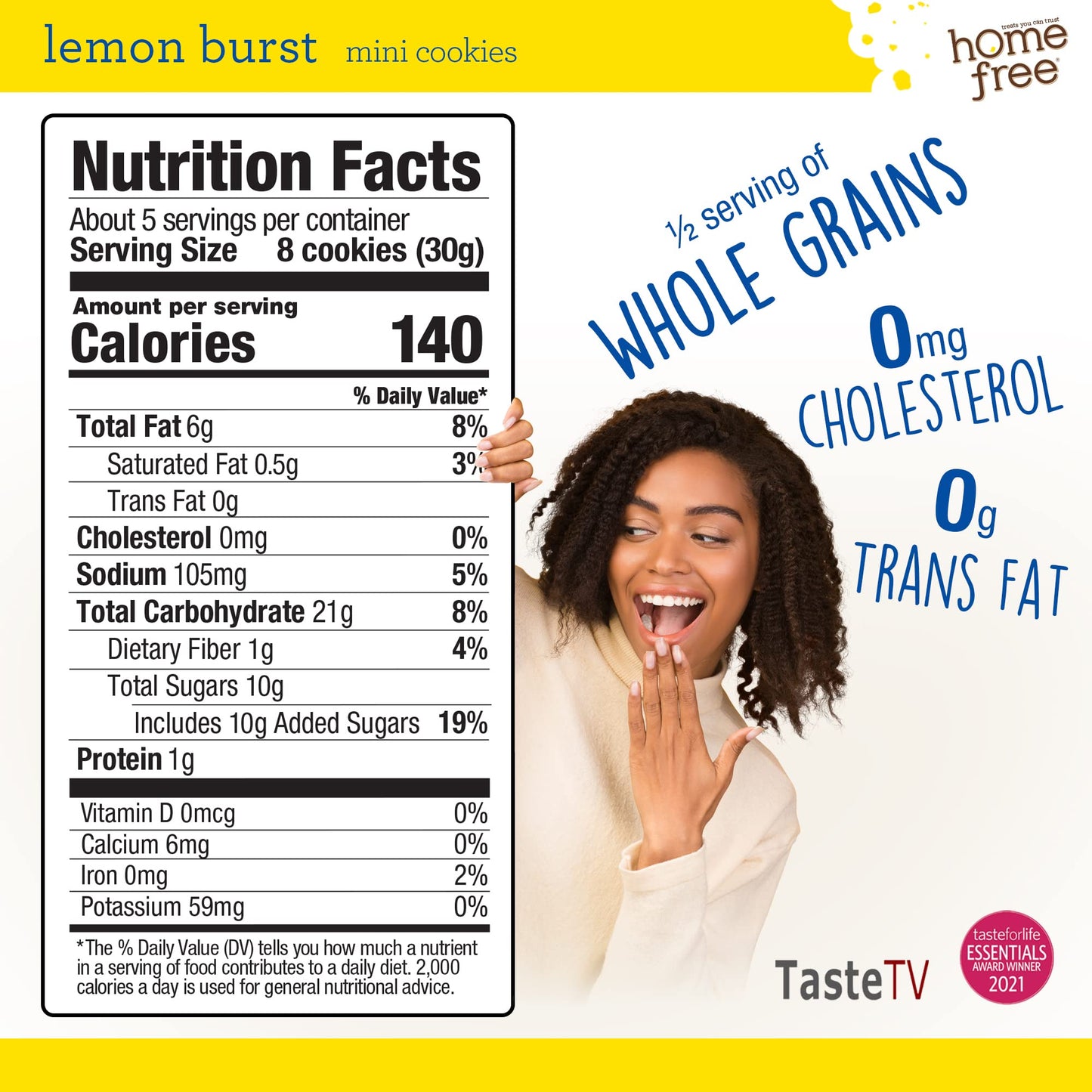 Homefree Mini Lemon Burst Cookies, Gluten Free, Nut Free, Vegan, School Safe and Allergy Friendly Snacks, 5 Oz Box (Pack of 1),