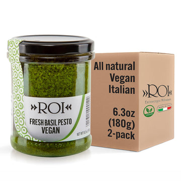 ROI Vegan Pesto Sauce - Gluten Free, Keto Friendly, Non-GMO - 6.3 oz (Pack of 2)