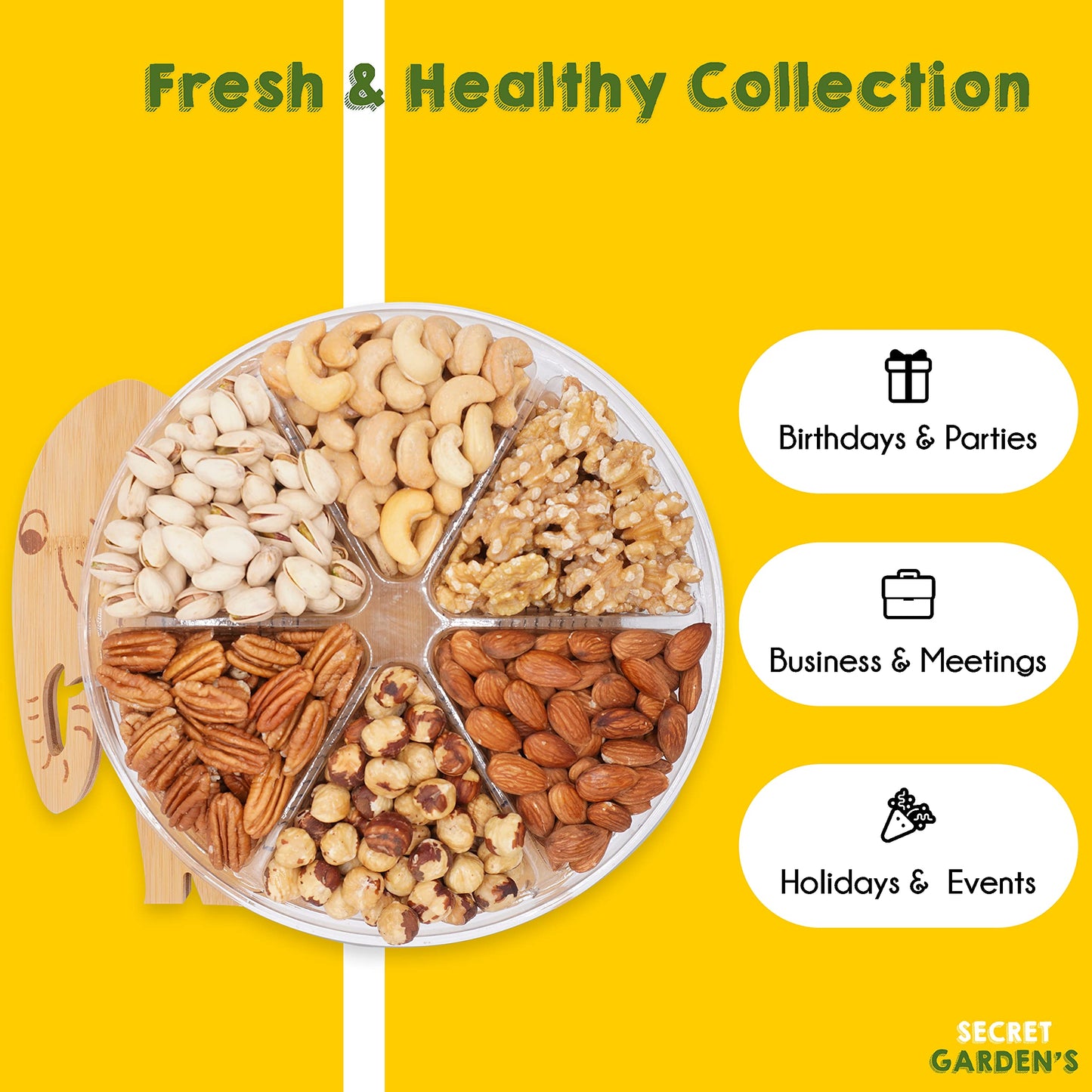 Secret Gardens Fruit And Nuts Gourmet Gift Baskets Turns Into Basket Healthy | Fresh Gift For Valentines Day Birthday - Fathers