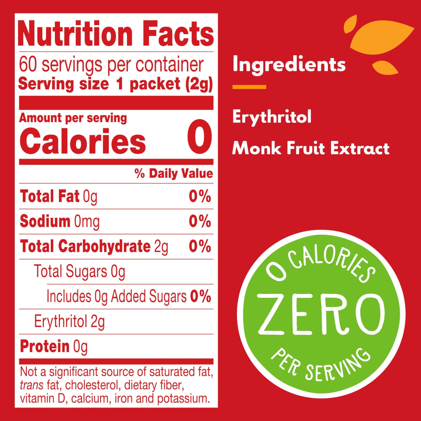 Truvia Calorie-Free Sweetener from the Monk Fruit Packets, 60 Count Monkfruit Box (Pack of 2)