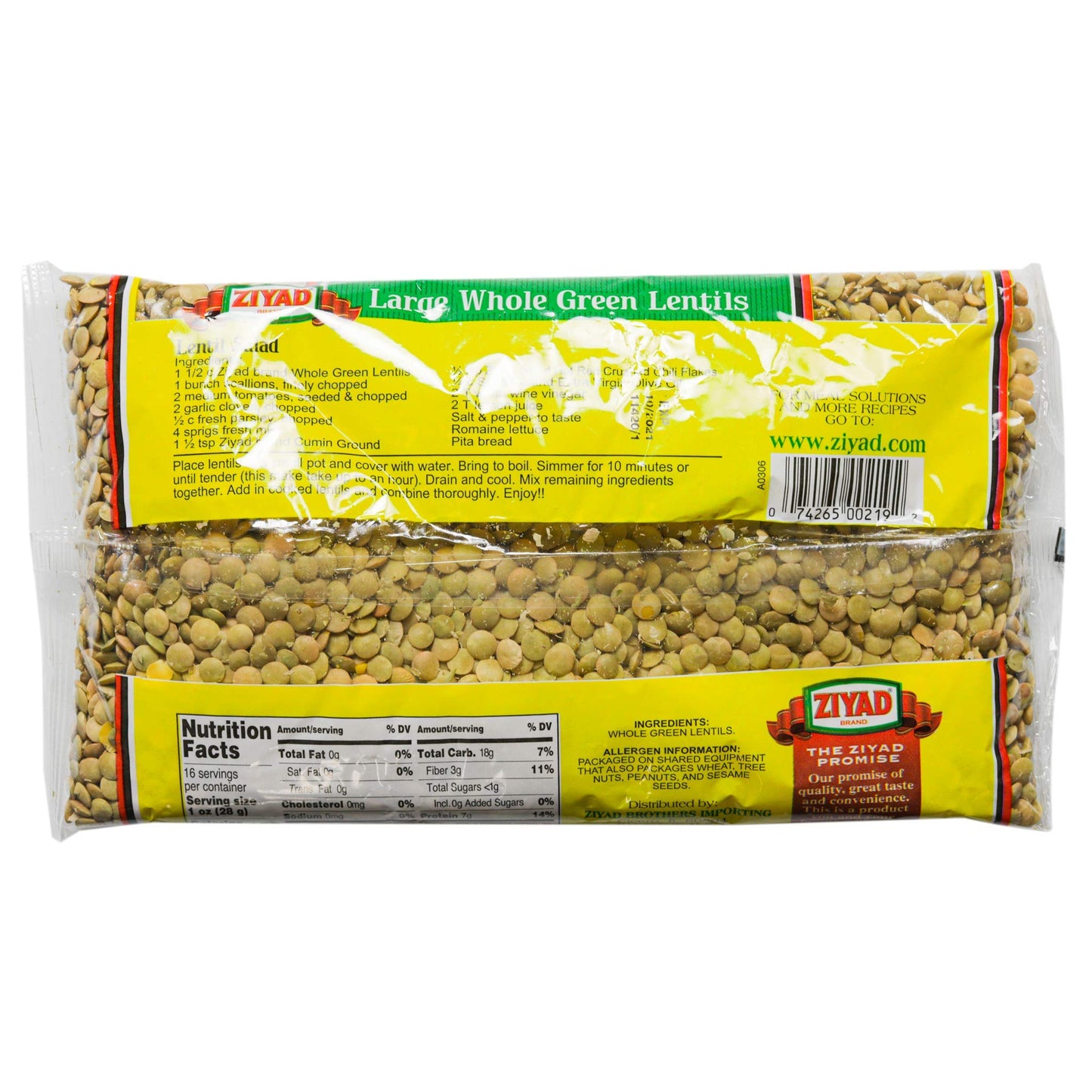 Ziyad - Beans Red Lentil - Case Of 6 - 16 Oz(D0102H5Khjj)