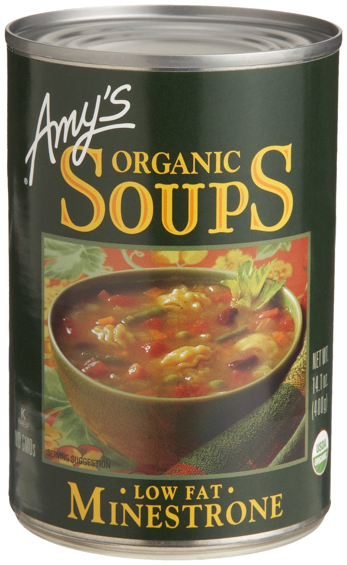 Amy's Organic Vegan Minestrone Soup, Low Fat, 14.1 oz (Pack of 12) - Healthy Pasta, Beans & Veggies, Natural Flavor