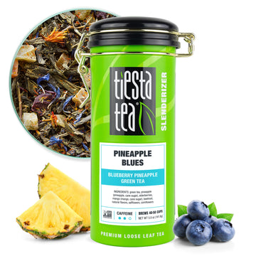 Tiesta Tea Pineapple Blues Green Tea, Loose Leaf, 5 Ounce Refillable Tin, Up to 50 Cups, Medium Caffeine