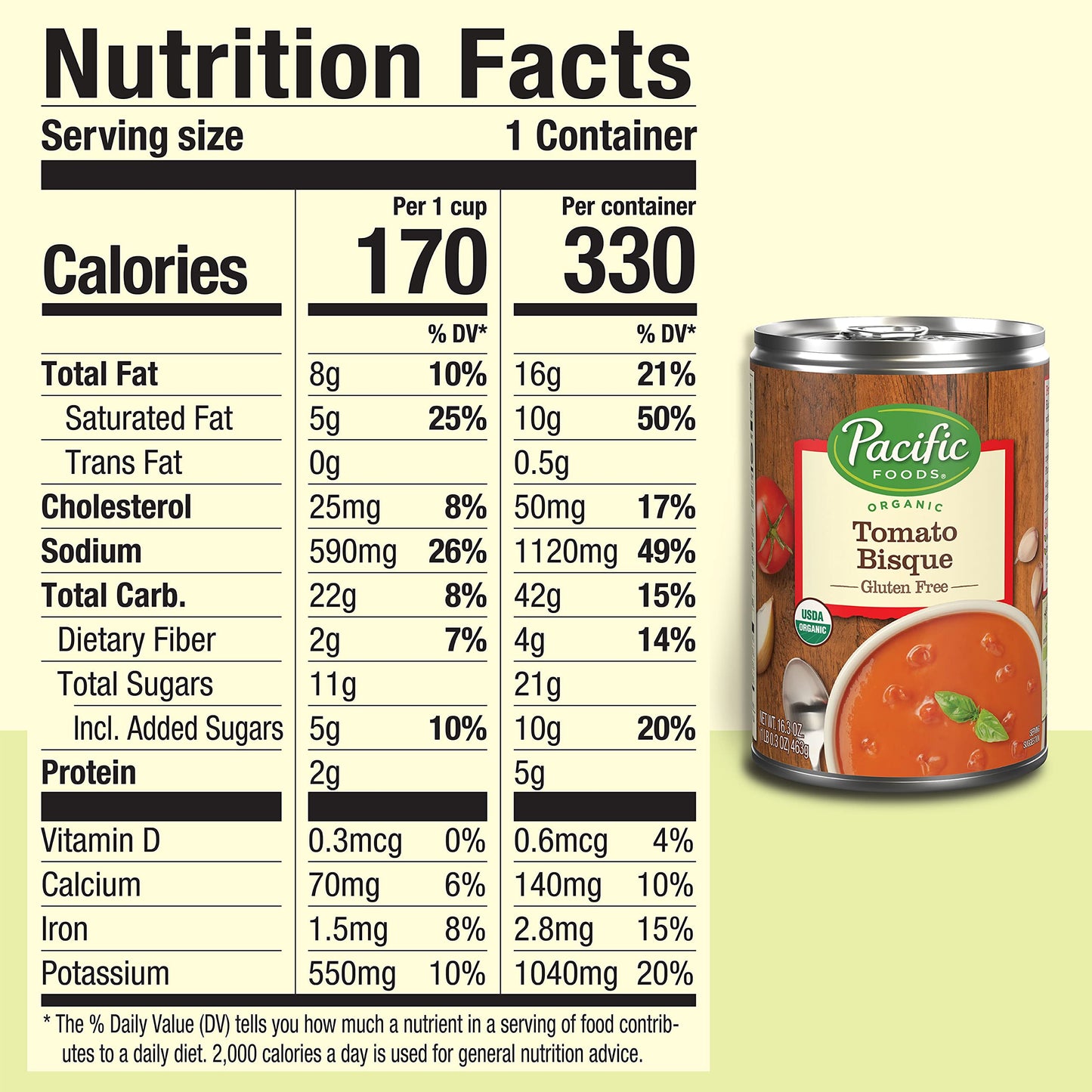 Pacific Foods Organic Tomato Bisque Soup, 16.3 Oz Can