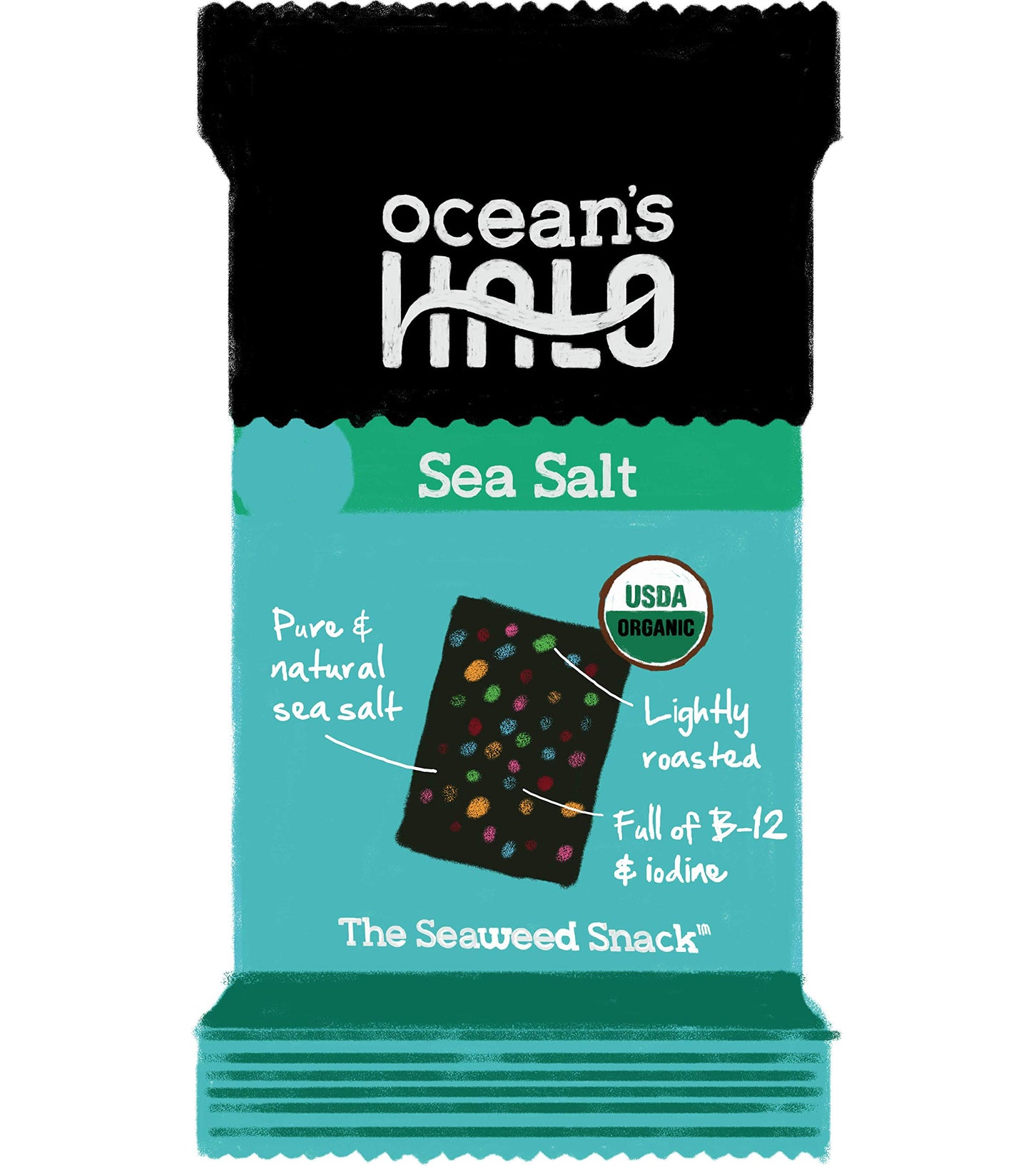 Ocean'S Halo Seaweed Snacks (Sea Salt) 1 Case Of 12 Unit Trays