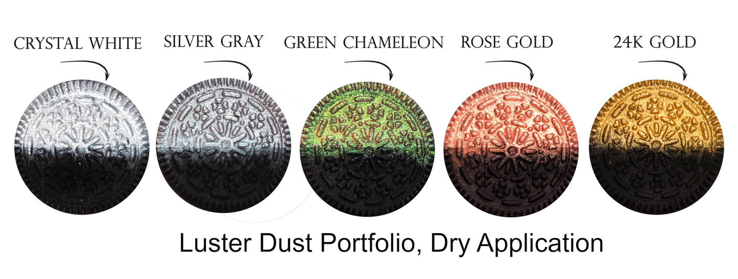 Decosavour Silver Gray Luster Dust - Edible Food Coloring Powder for Cakes and Drinks, 15g Pack, Vegan, Gluten Free