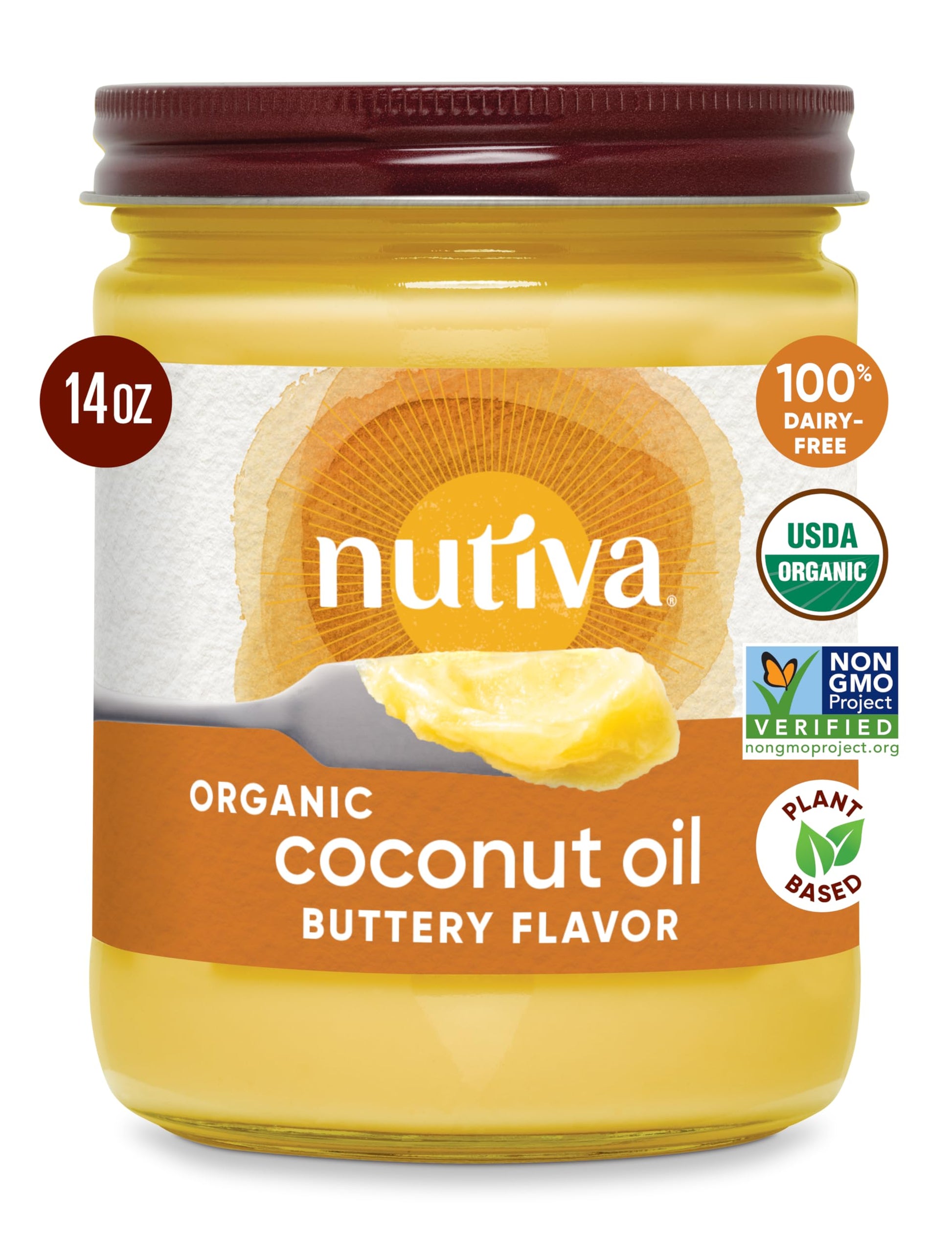 Nutiva Organic Coconut Oil, Buttery Flavor, 14 Ounce