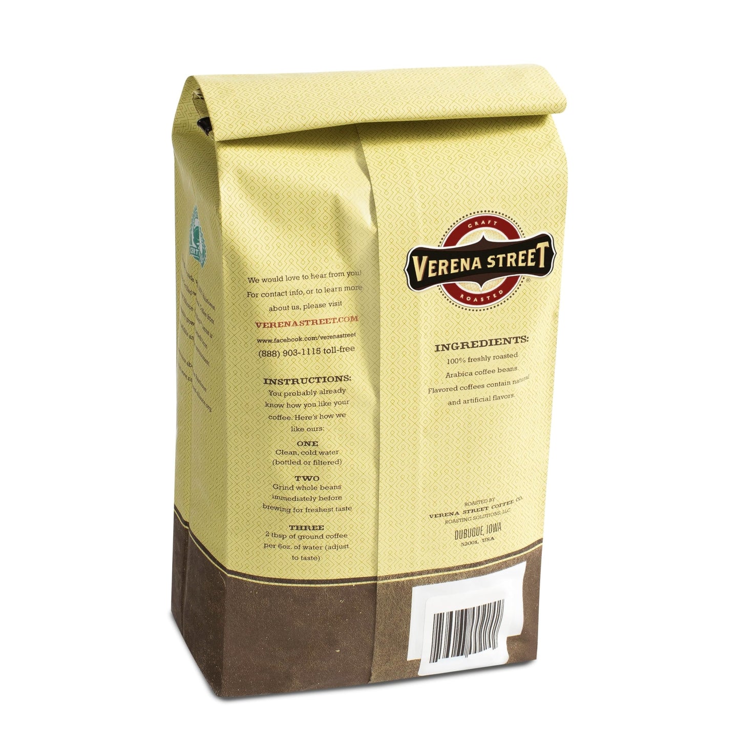 Verena Street Espresso Beans, Shot Tower Whole Bean, Rainforest Alliance Certified, 32 Ounce