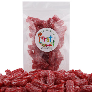Firstchoicecandy Sour Licorice Twist Bites, Twisteroos Pectin Filled Sour Bites (2.2 Pound, Strawberry)