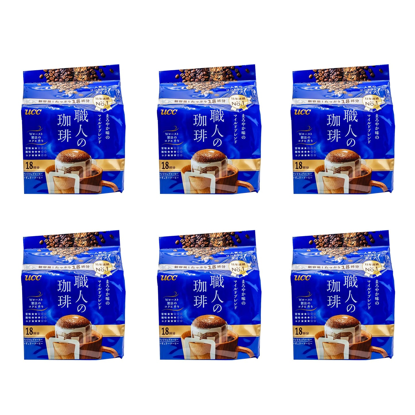Ucc Shokunin Coffee Mild Blend, Single Serve Japanese Style Pour Over Coffee, Imported From Japan, 108 Individual Bags 0.25 Oz (