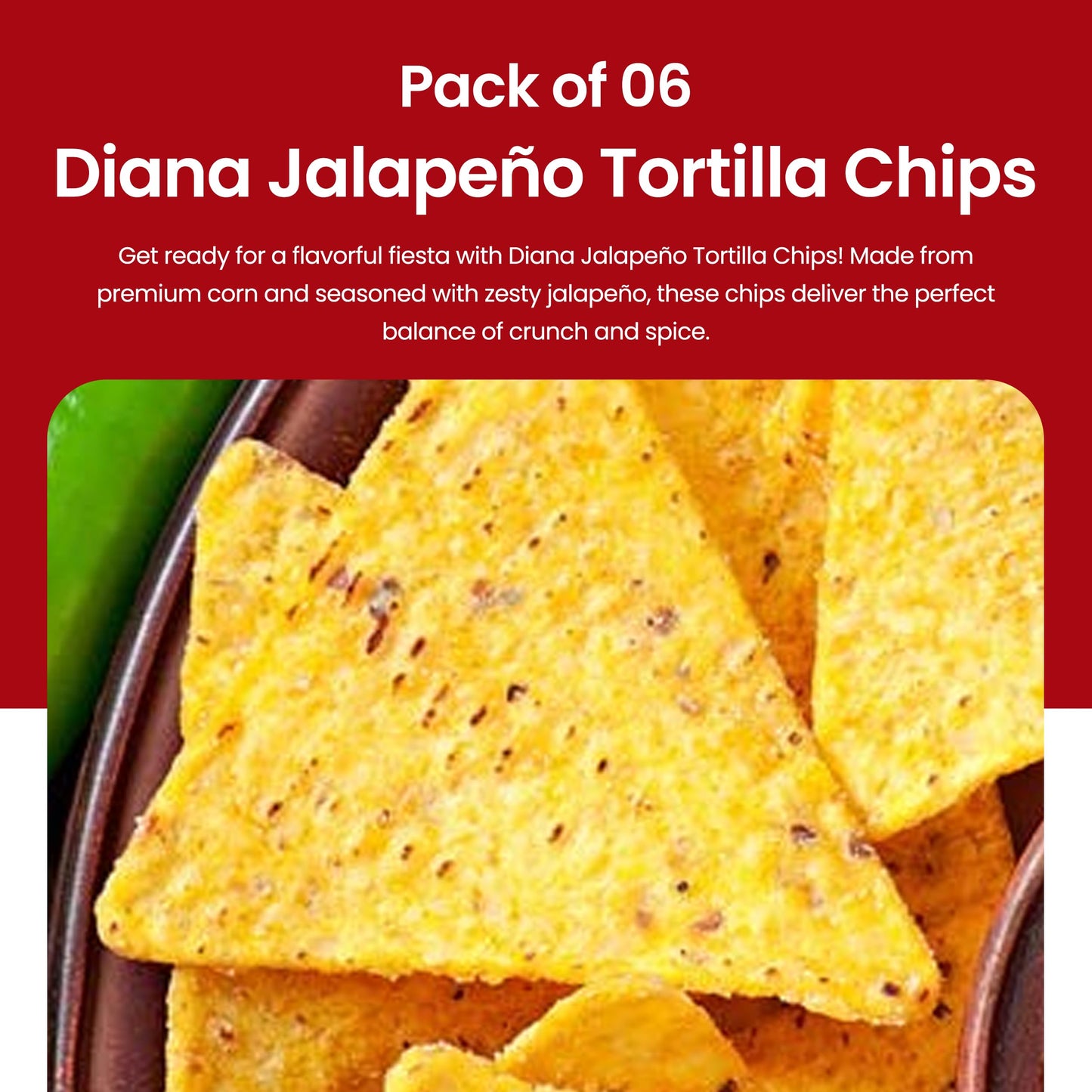 Diana Jalapeo Tortilla Chips 3.84Oz (Pack Of 6)