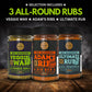 Classic S Of Enhanced Bbq Seasonings - Holy Cow, Adam’S Rib, Angel’S Wings, Smoky Pig, Ultimate Rub & Veggie War Bbq Rubs | Pack Of 6 | 100% Natural | Great Foodie Gift