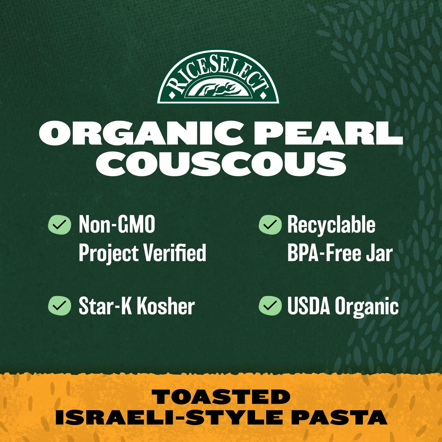 RiceSelect Organic Pearl Couscous, 24.5 Ounce (Pack of 1)
