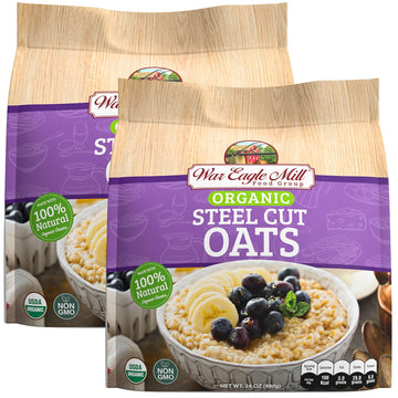 War Eagle Mill Organic Steel Cut Oats, 24 oz Bag (2 Pack)