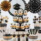 40Pcs Edible 2025 Graduation Cupcake Toppers Congratulations Graduate 2025 Cupcake Picks Glutinous Rice Paper Drink Topper For 2